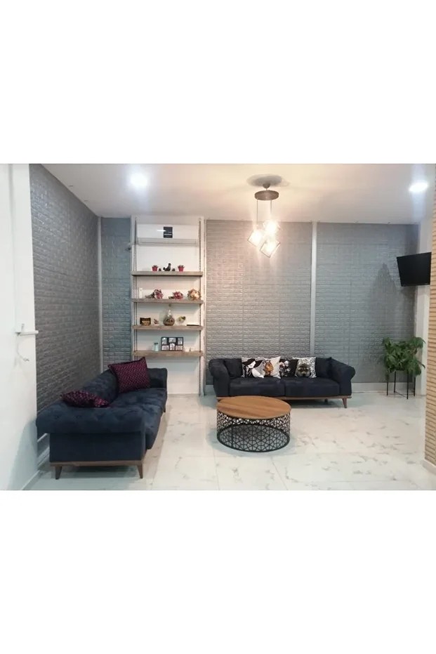 Nw02 Kendinden Yapışkanlı Esnek Gri Tuğla Duvar Kağıdı Paneli 70x77 Cm 6 Adet