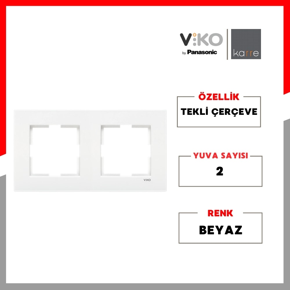 | Karre Priz Çerçeve [ikili, Beyaz]
