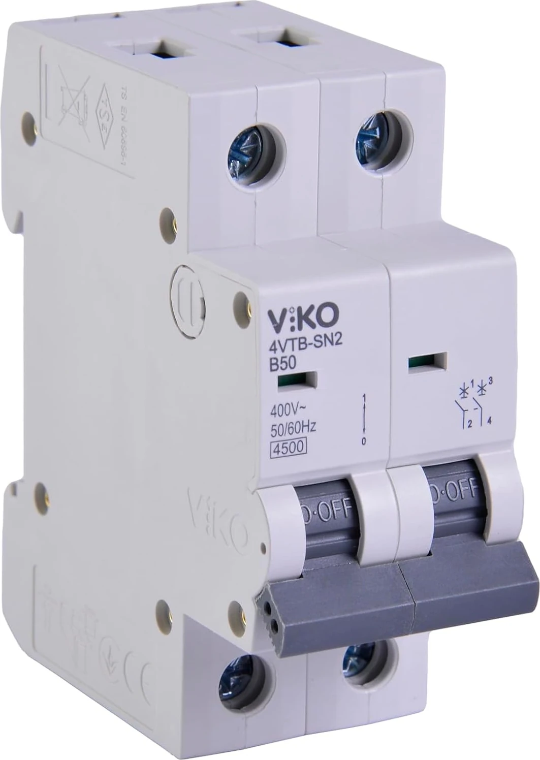 4VTB-2B50 Otomatik Sigorta 4,5ka B Tipi 2 Kutup 50A