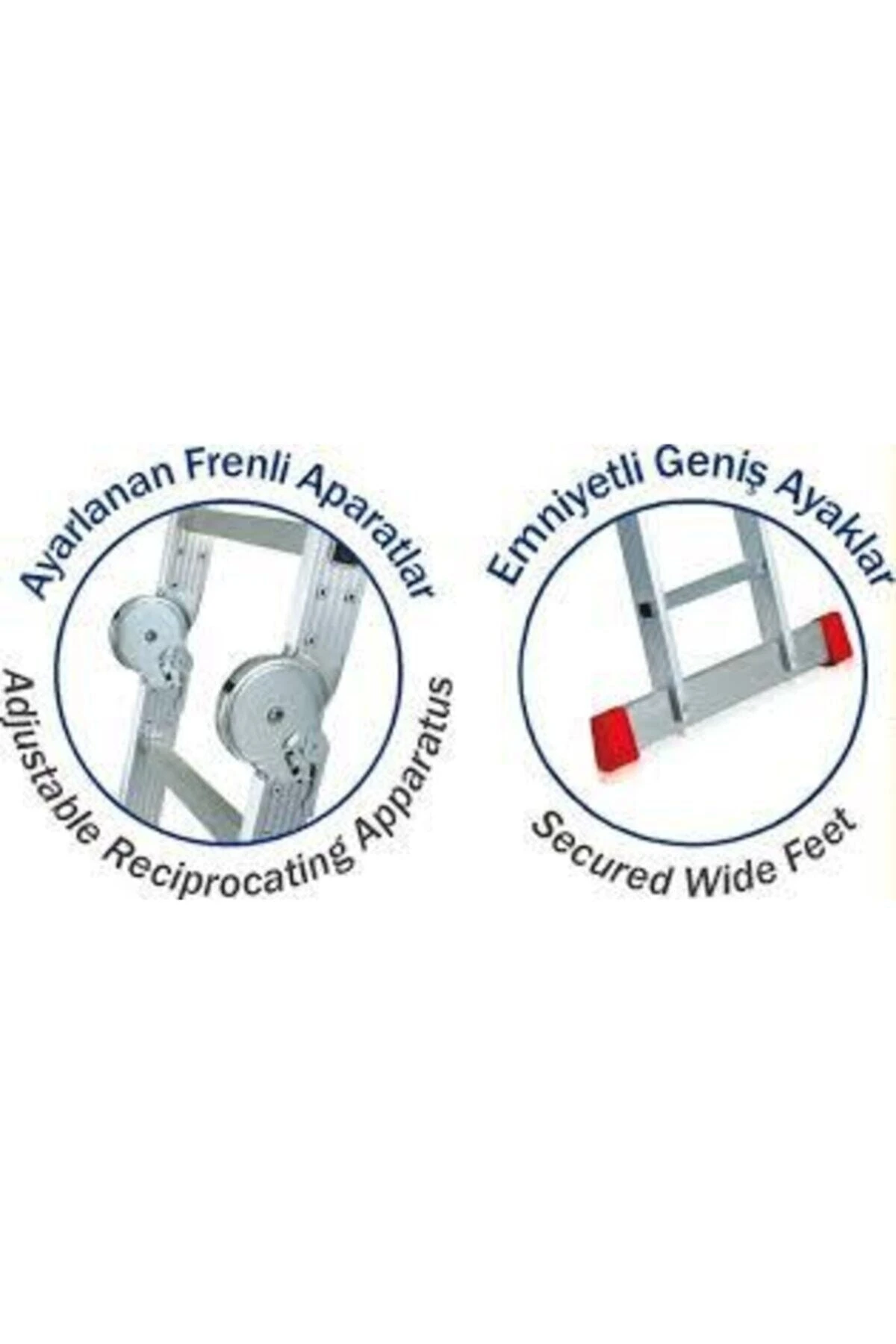 3,75 Mt A Kalite Alüminyum Akrobat Merdiven Yerli Üretim