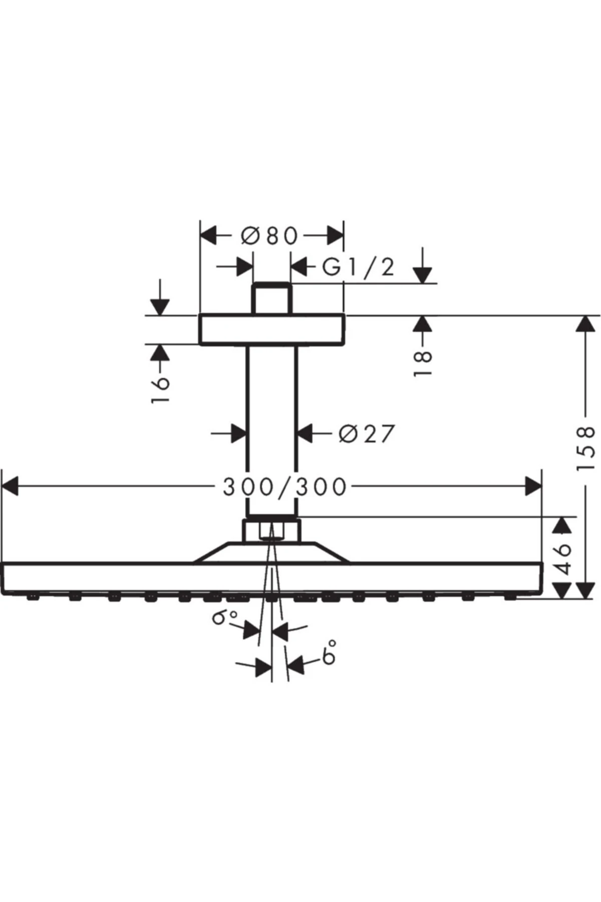 Tepe Dusu 300 1jet Tavan Baglantısı Ile Krom