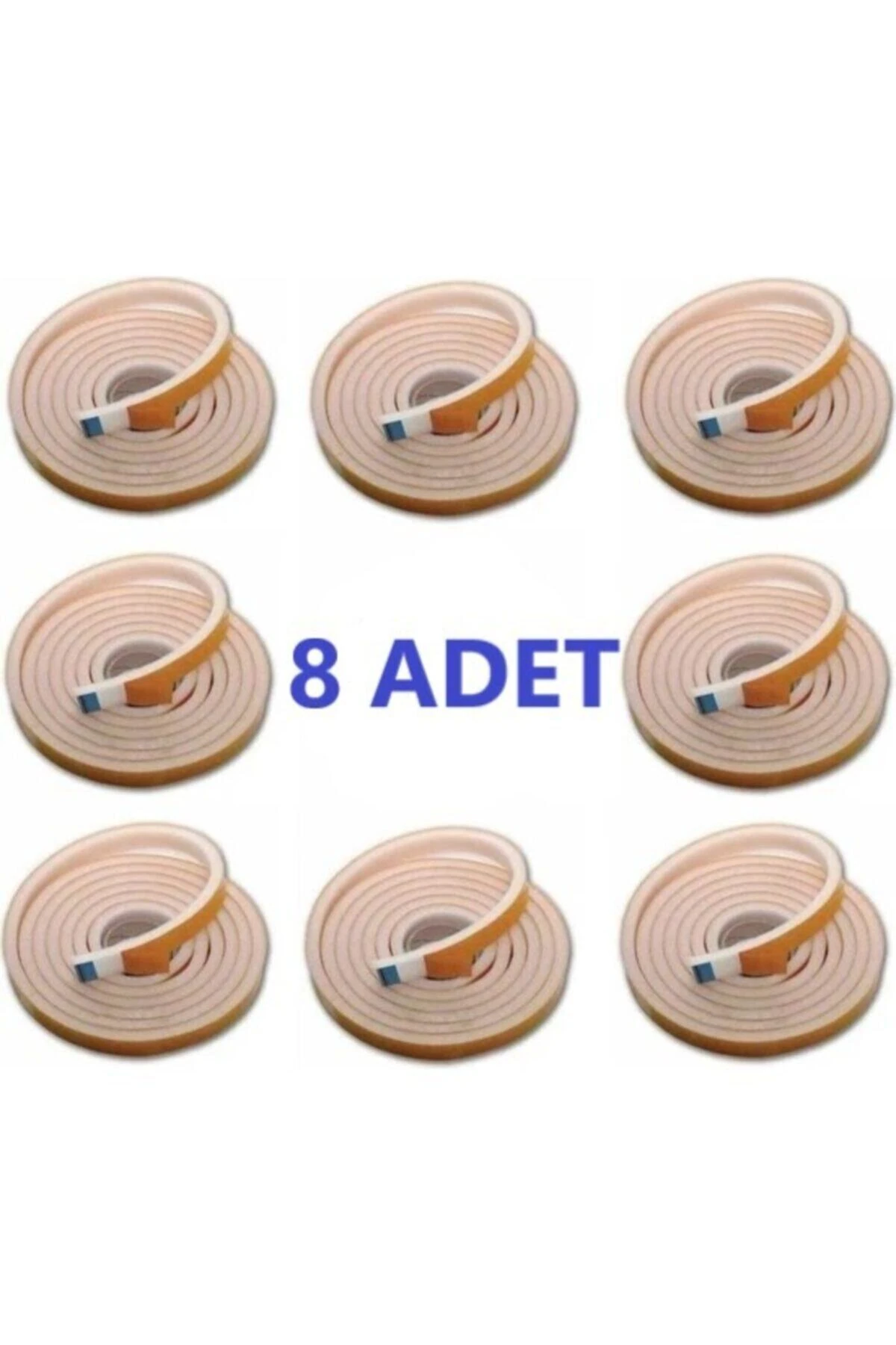 8 Adet Yapışkanlı Pencere Bandı Izolasyon Isı Yalıtım Süngeri (5 METREX8) TR