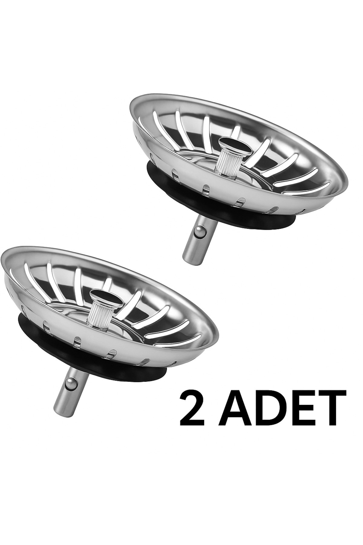 2 Adet Çöpmak 8 cm Paslanmaz Çelik Lavabo Evye Gider Süzgeci (Sifon Süzgeci) – Tıkanıklık Önleyici