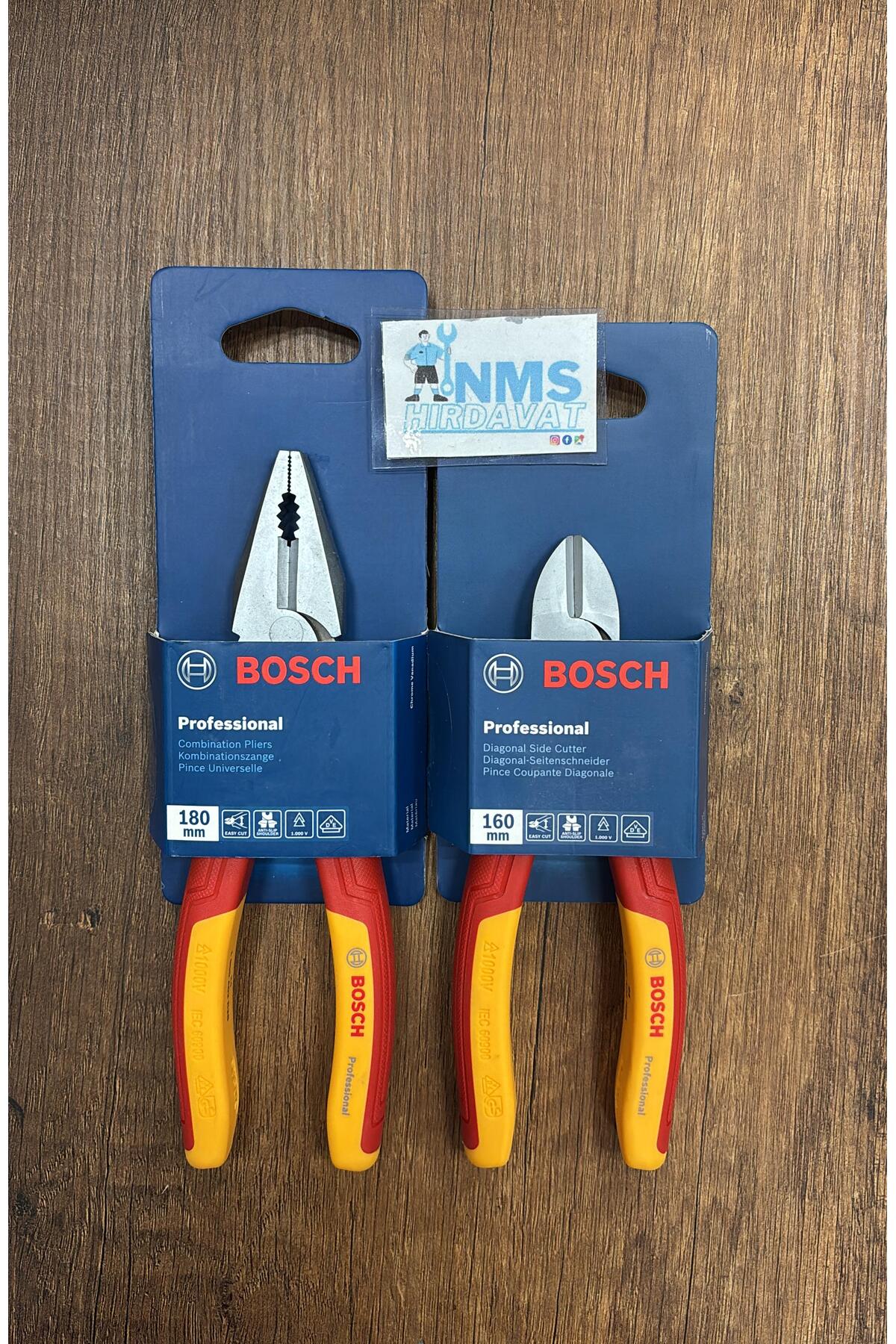 Vde 180 Mm Pense 160 Mm Yan Keski Seti 1000 V Elektrikçi Yüksek Kalite Nms Hırdavat