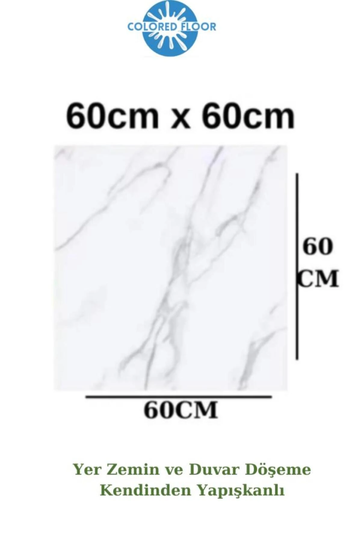 1m2 3 Adet 60X60cm Floor Yapışkanlı Zemin Kaplama Paneli Arkası Kauçuklu Pvc WC Paneli 6216