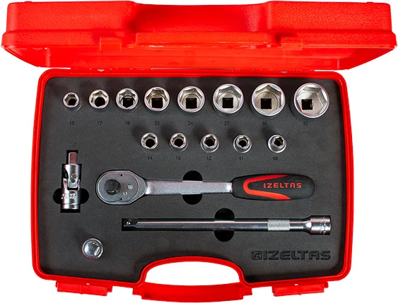 Izeltaş 1/2 Altı Köşe Lokma Anahtar Takımı 17'li