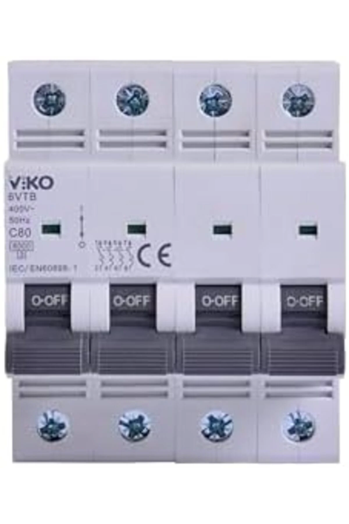 6VTB-4C80 Otomatik Sigorta 6KA C Tipi 4 Kutup 80A 1157054