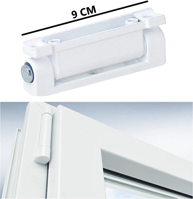 2 Adet Pvc Pimapen Pencere Menteşesi 9 cm Metal Beyaz