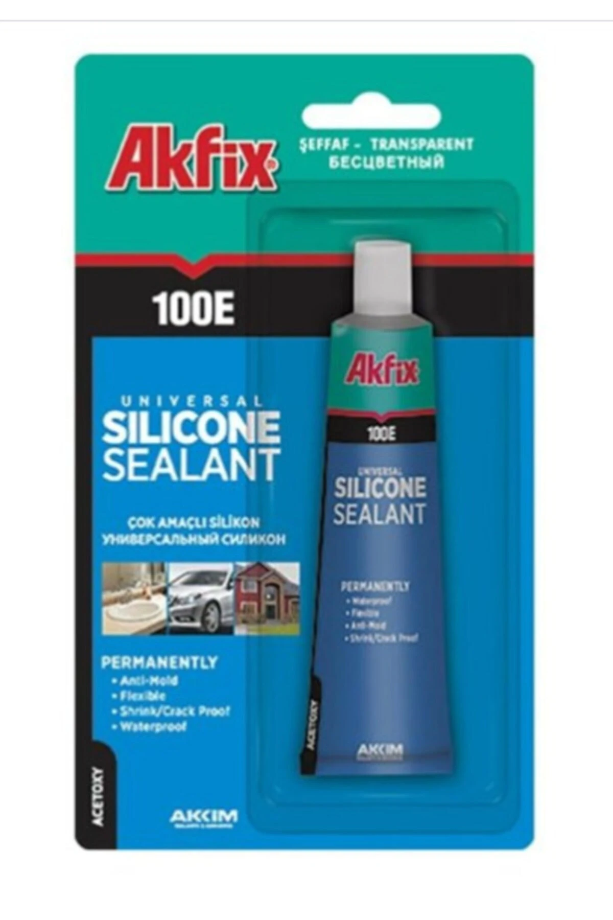 100e Genel Amaçlı Şeffaf Tüp Silikon