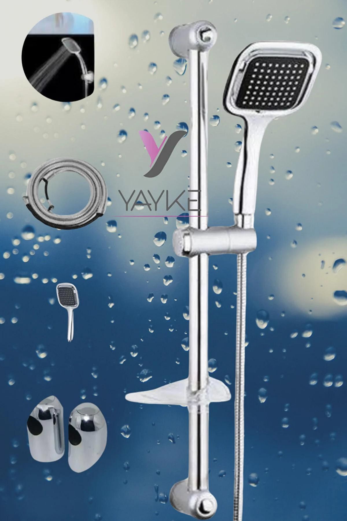 Kare Sürgülü Duş Takımı Kardelen Elite Duş Seti