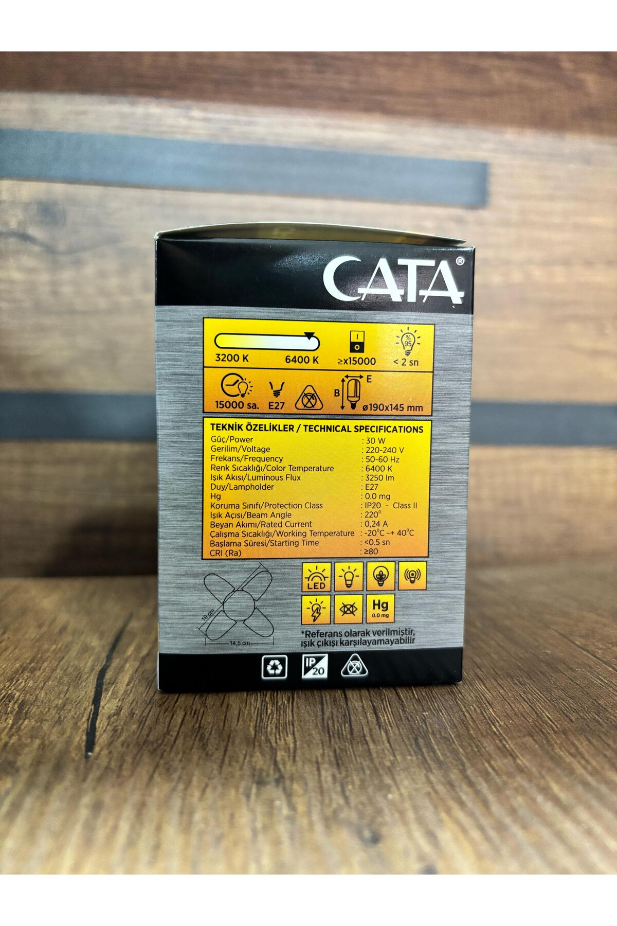 CT1151 30 Watt 4 Kollu Pervane Led Ampul Beyaz Işık