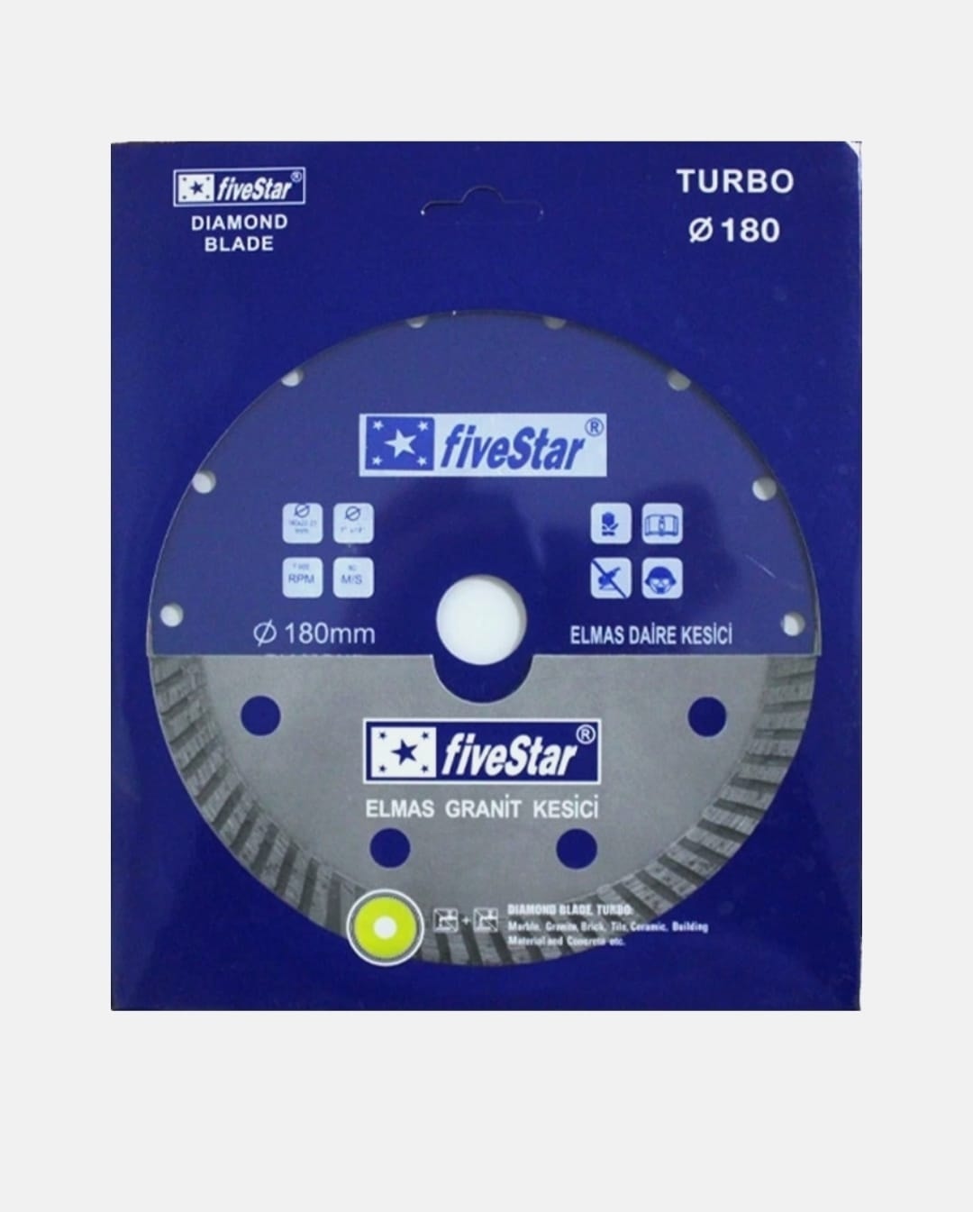 Meridyen Elmas Granit Mermer Seramik Kesici Turbo 180 mm