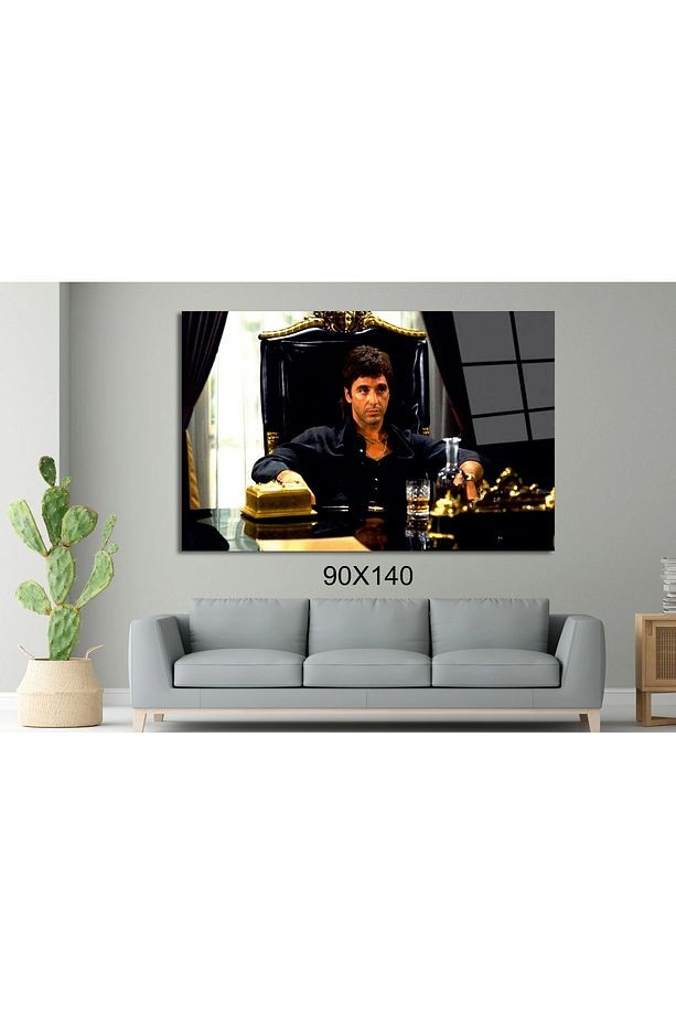 Scarface Tony Montana Alpaçino Sinema Ve Ünlüler Cam Tablo #PCT0927