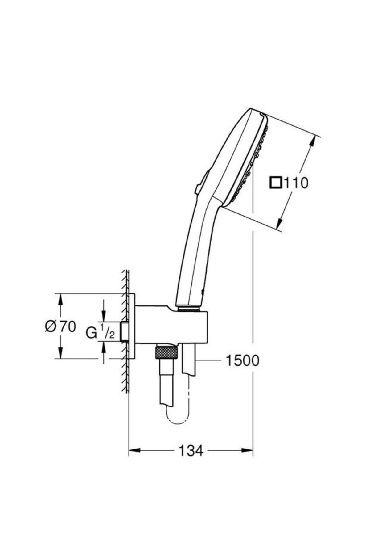 Tempesta Cube 110 Duvar tutucu seti 3 sprey (Yağmur, Jet, Masaj) - 269102433