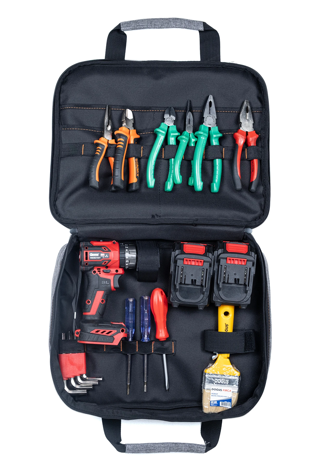 Elektronikçi Takım Çantası Çok Gözlü, Su Geçirmez, Dayanıklı Omuz Askılı Alet Çantası