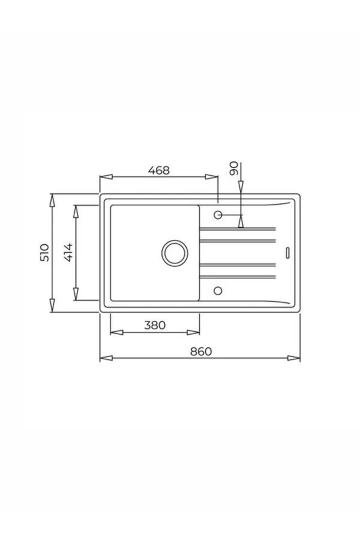 Stone 50 B TG Metalik Siyah Eviye 115330017