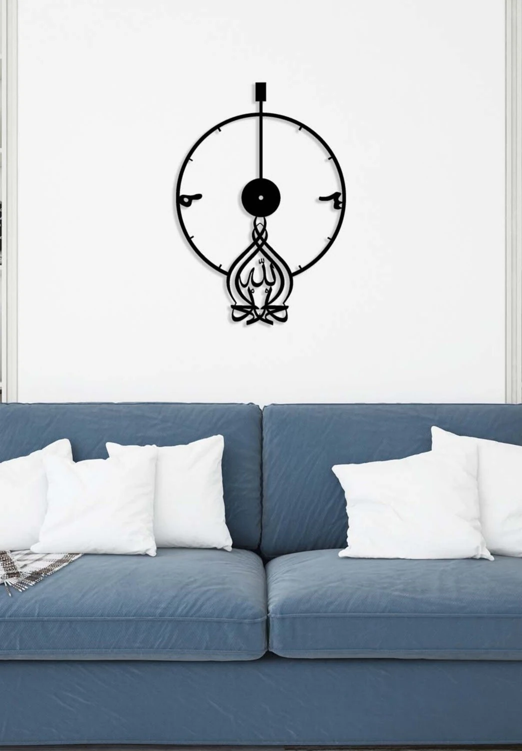 -Elhamdülillah Islami Metal Tablo - Islami Ev Dekorasyonu - Dini Duvar Tabloları - 57 X 40 - Cm - Sıyah-Islm-002