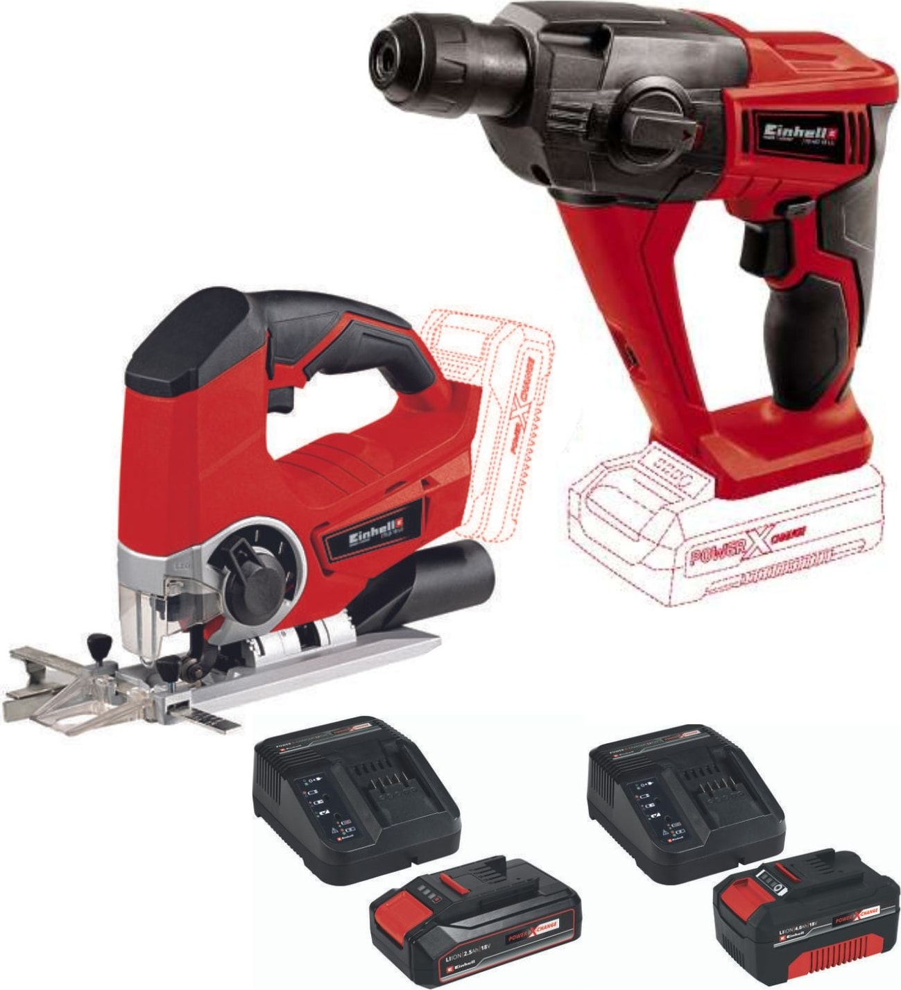 Te-Hd 18 Matkap Vidalama Te-Js 18 Li Dekupaj 2.5AH+4.0AH Akülü Set