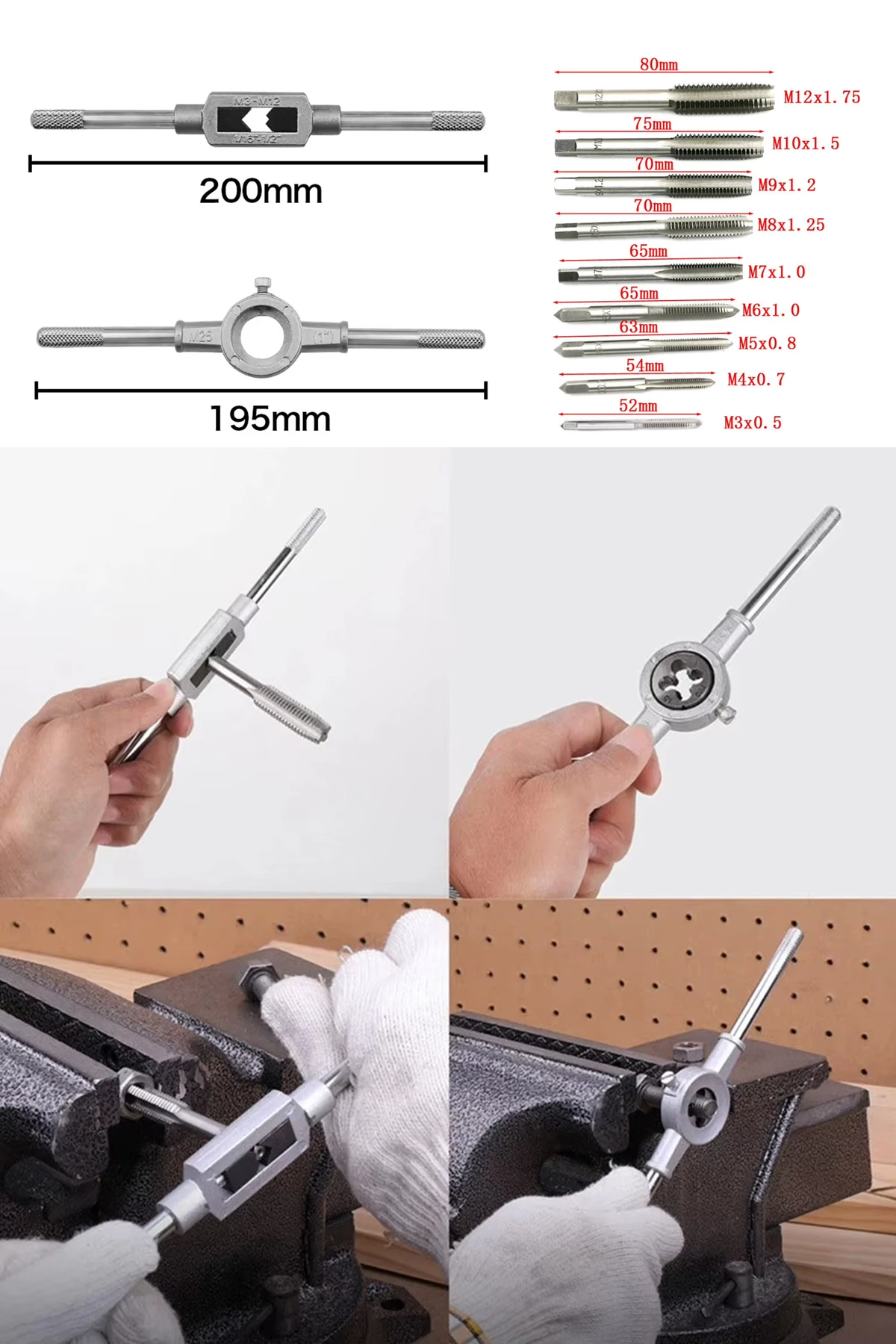 Diş Açma Ve Diş Tamiri Kılavuz Pafta Seti 40 Parça