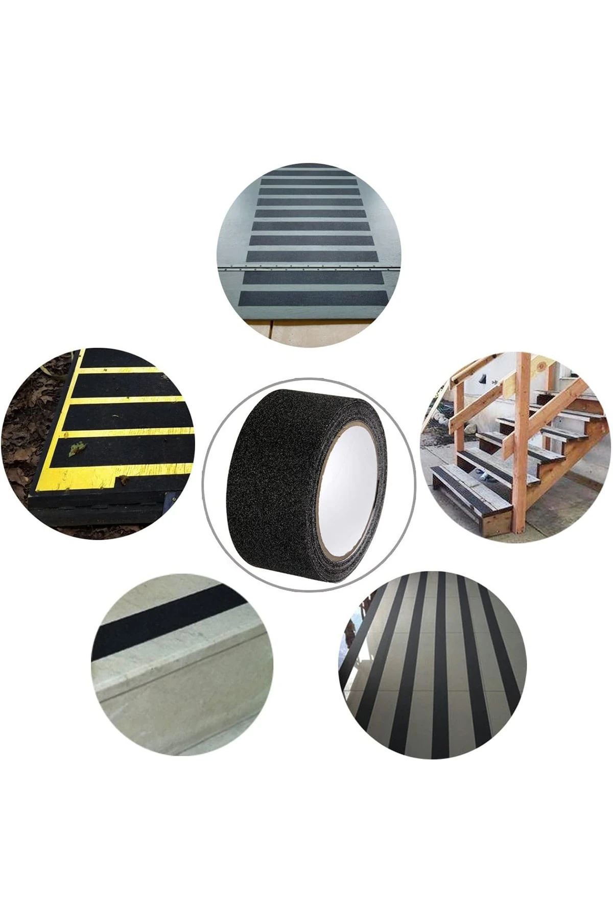 Siyah Merdiven Ve Zemin Kaymaz Kaydırmaz Bant (50mmx25mt) (henkel Yapıştırıcılı)