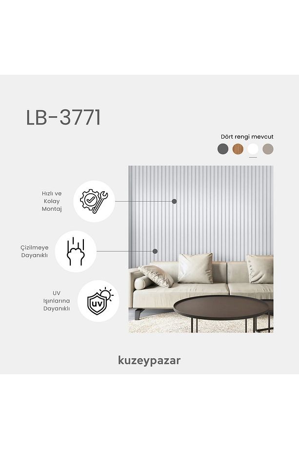 AGT Duvar Lambri Profili Lb 3771- SOFT TOUCH BEYAZ