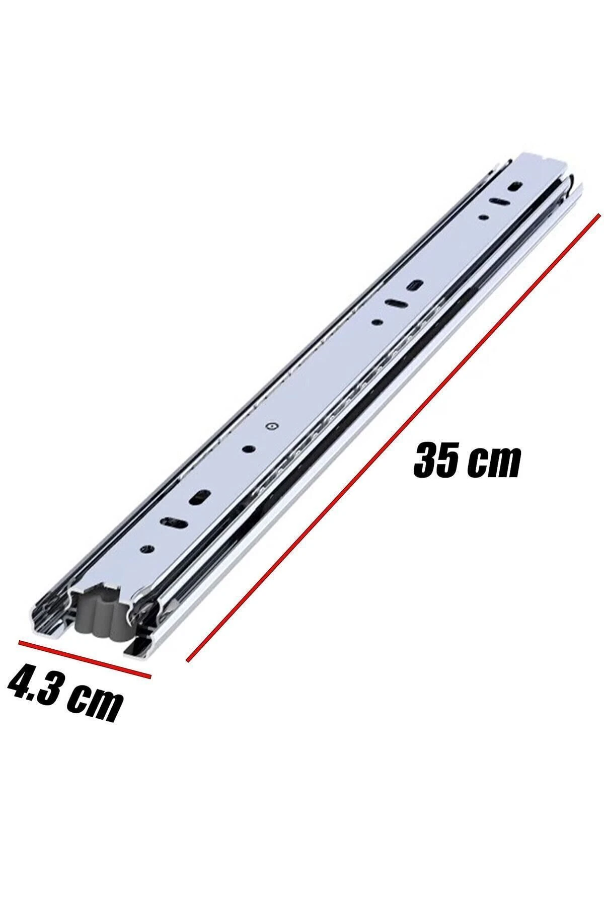 Bilyalı Teleskopik Dolap Çekmece Rayı Metal En:4.3 Cm Boy:35 Cm