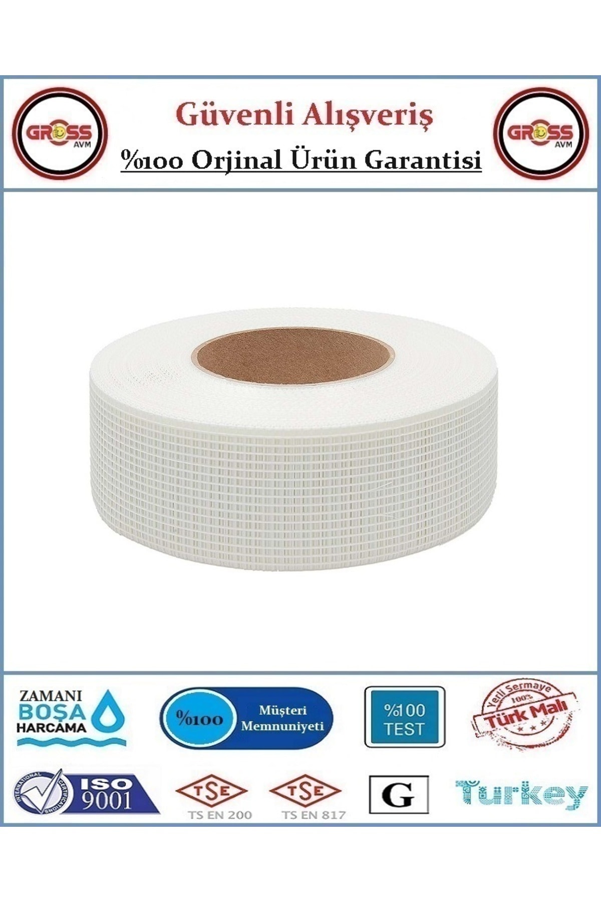 OZKUVVET Derz Bandı Yapışkanlı - Alçı Sıva Altı File Bant - 4.8X45 Metre