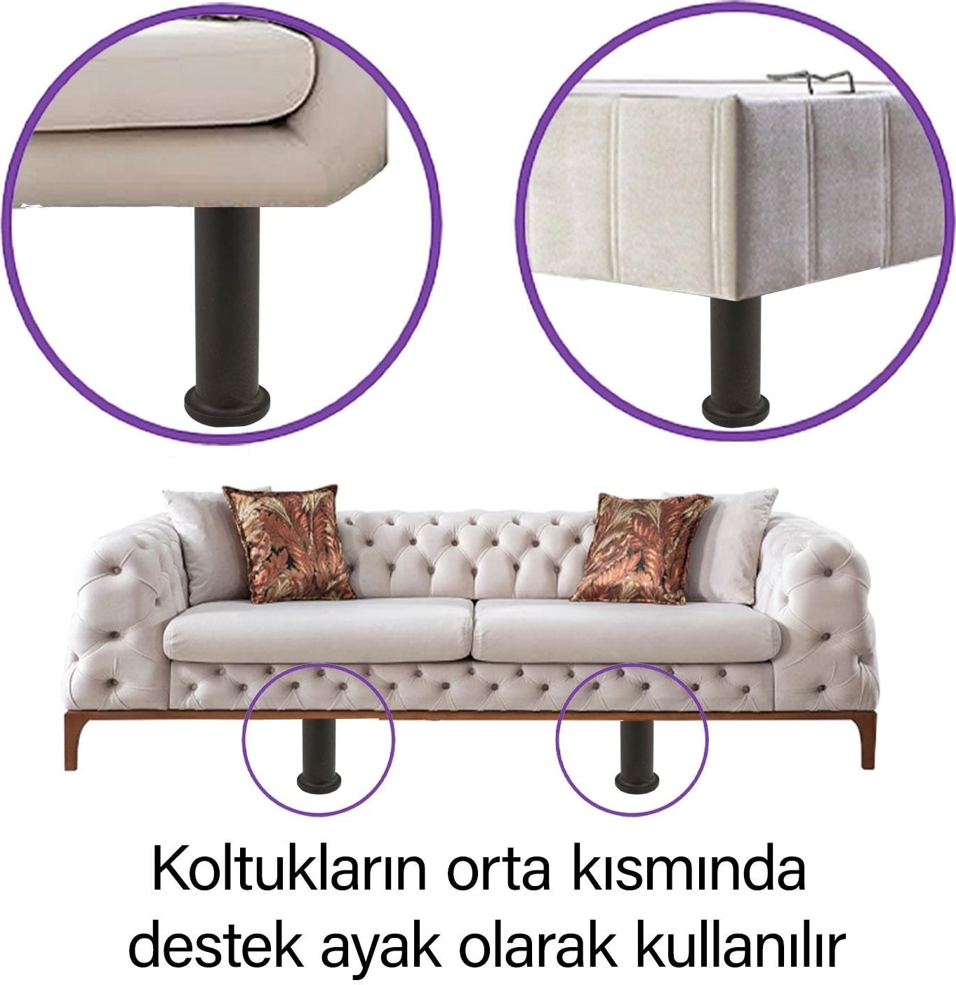 Modül Ayarlanabilir Destek Ayağı 15 x 23 cm Siyah Ayak Mobilya Kanepe Baza Koltuk Ünite Ayakları