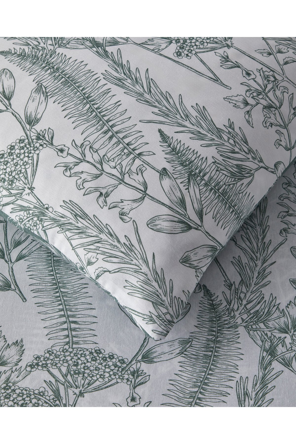 Botanical Spring Kolay Ütülenir Çift Kişilik Nevresim Takımı 200x220 cm Yeşil