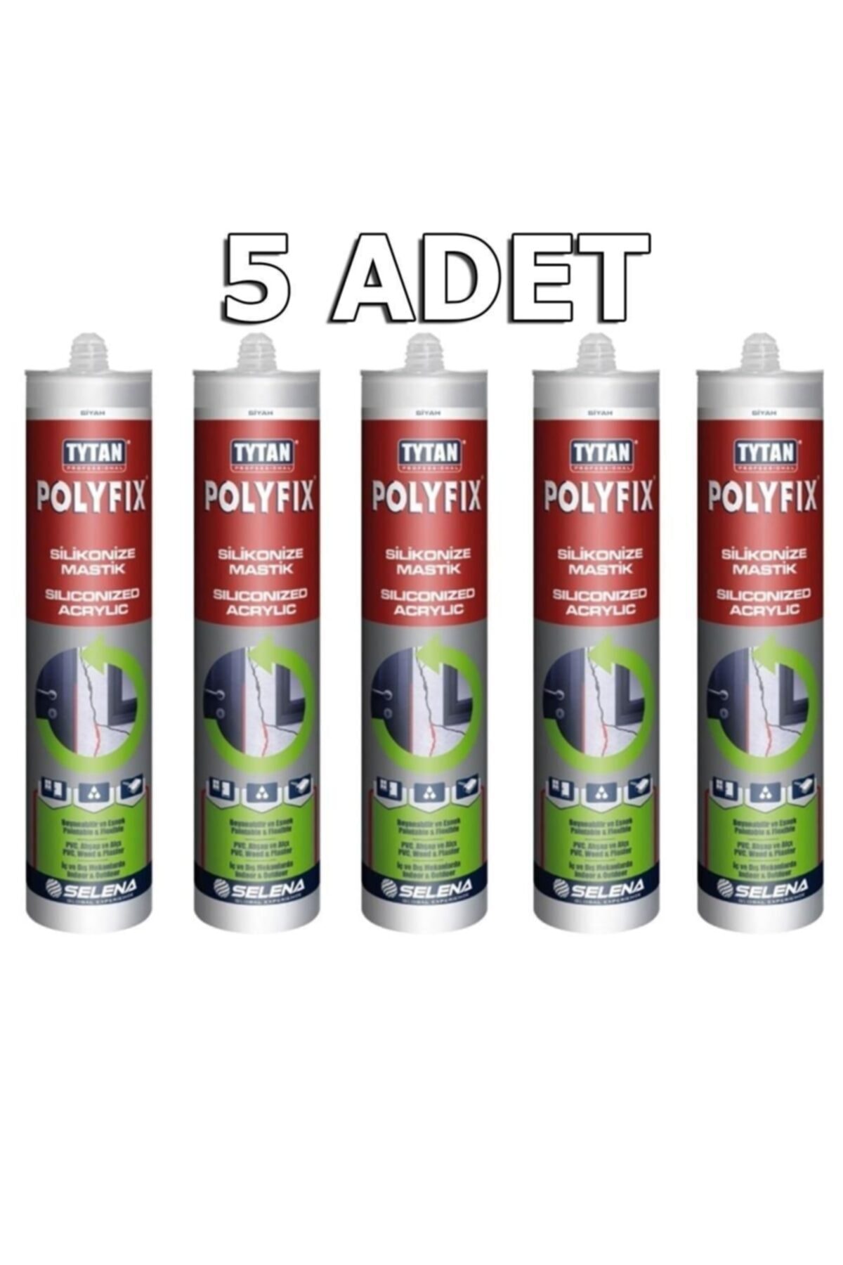 Beyaz Silikonize Mastik Tavan Kaplama Yapıştırıcısı 5 Adet