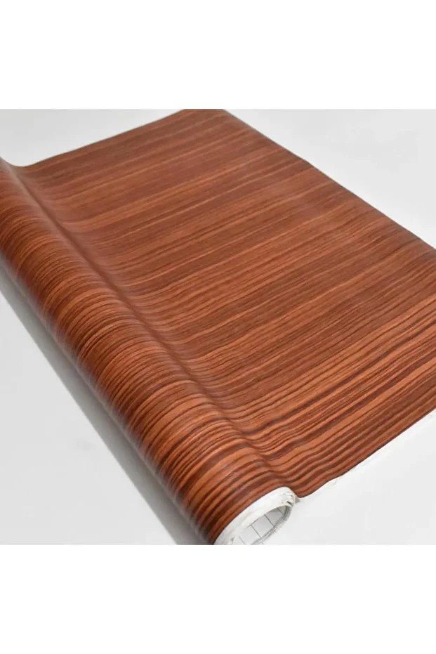 45cm x 10 Metre 1 Rulo Folyo Yapışkanlı Kestane Ahşap Görünümlü Mutfak Duvar Kaplama Folyosu Kağıdı