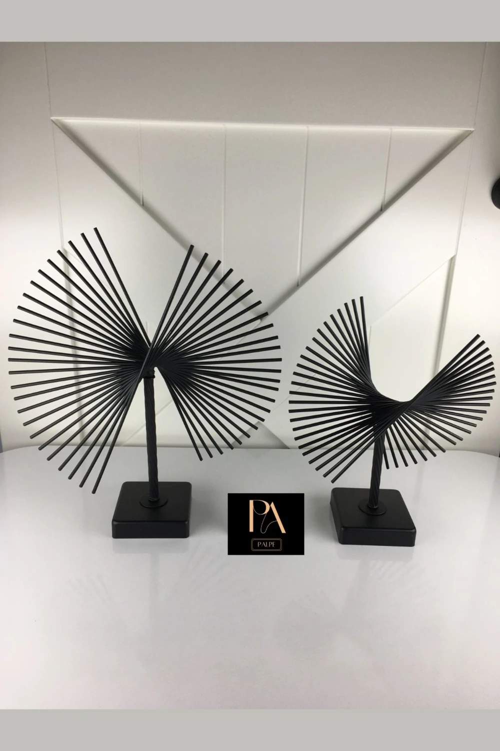 Siyah Kirpi 2'li Takım Metal Biblo Obje Ev Aksesuar Masa Konsol Orta Sehpa Dresuar Salon Ofis Dekor