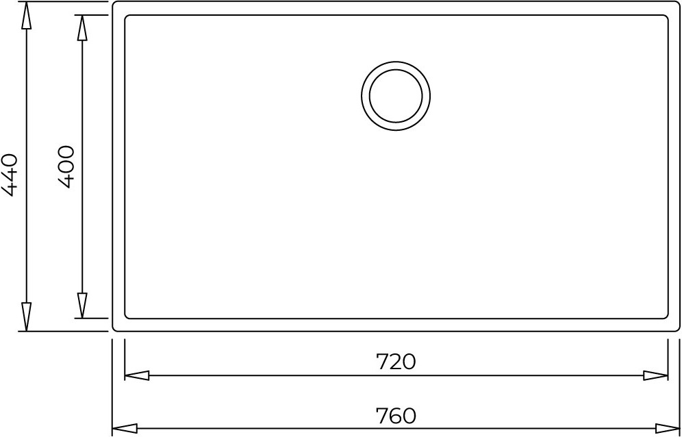 SQUARE 72.40 TG AVENA BEIGE Tezgahaltı Granit Eviye Bej 72 cm 115230017