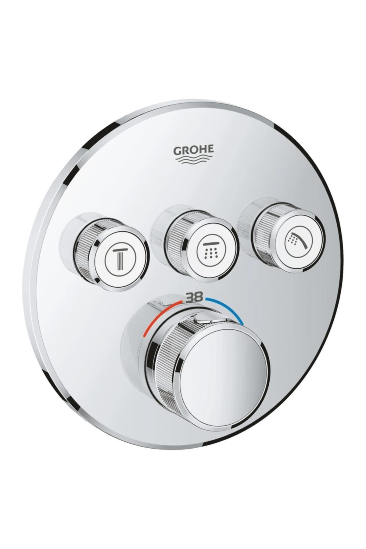 Grohtherm Smart Kontrol Üç Valfli Akış Kontrollü Termostatik Duş Bataryası (.29121000)