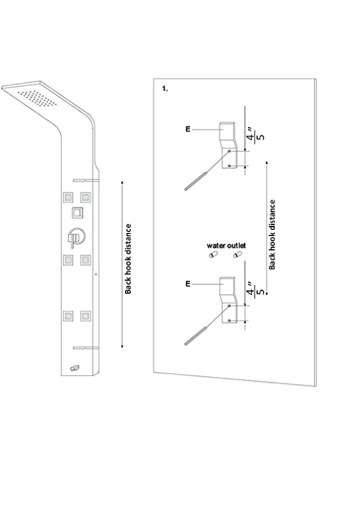 Sam Aras Siyah Duş Paneli, Robot Duş, Masajlı Duş Sistemi , Siyah Duş Kolonu,