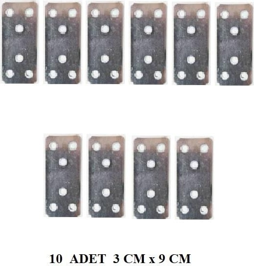 Düz Gönye Metal Mobilya Montaj Aparatı 10 Adet 30X90MM KB71