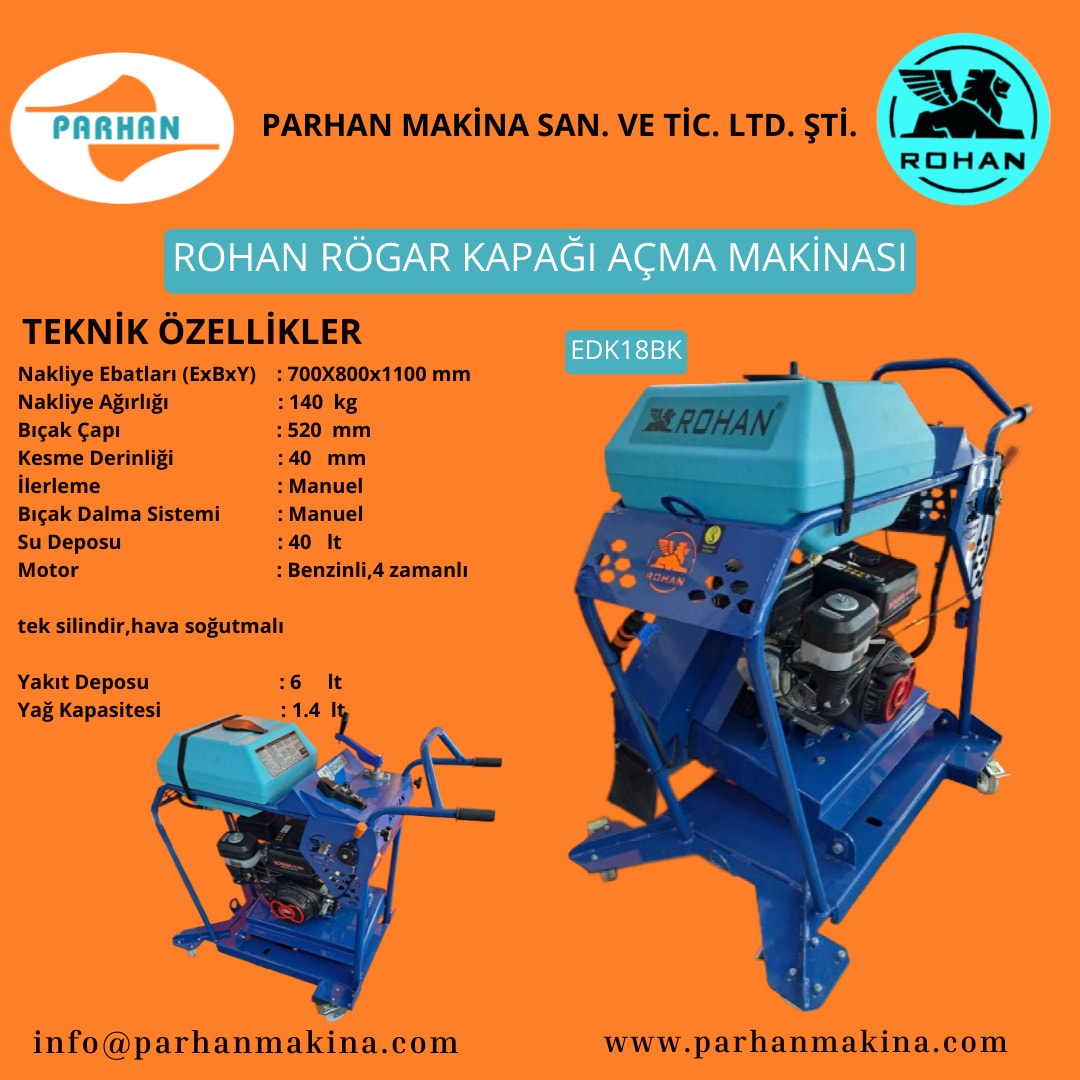 EDK18BK Dairesel Asfalt Kesme ve Rogar Kapağı Açma Makinası