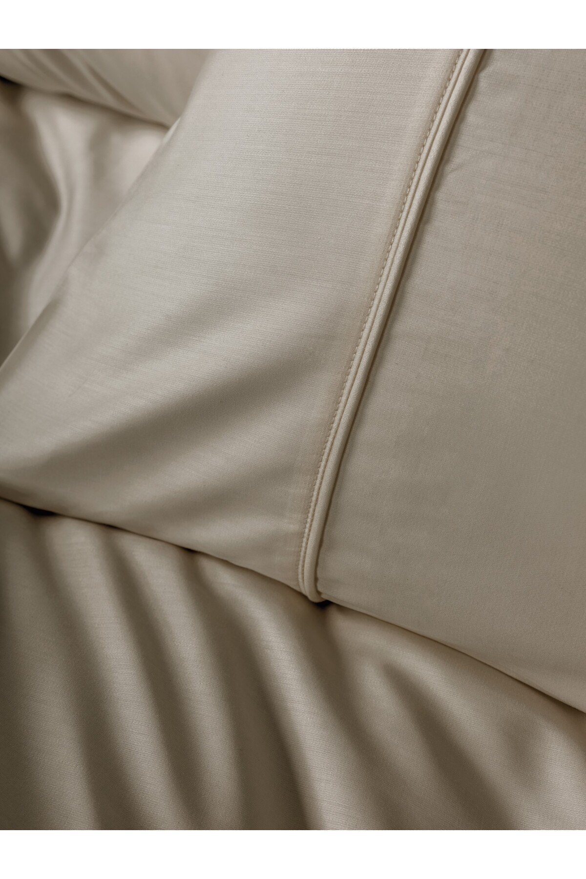 Silky Saten Çift Kişilik Nevresim Takımı Bej