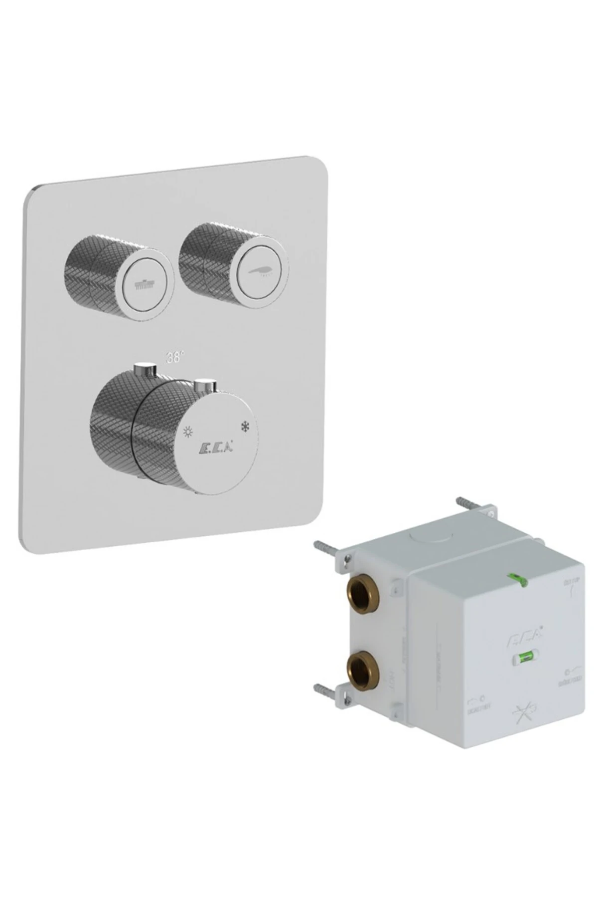 Termostatik Ankastre Duş Bataryası Sıva Üstü-Sıva Altı 2 Yollu 102101402