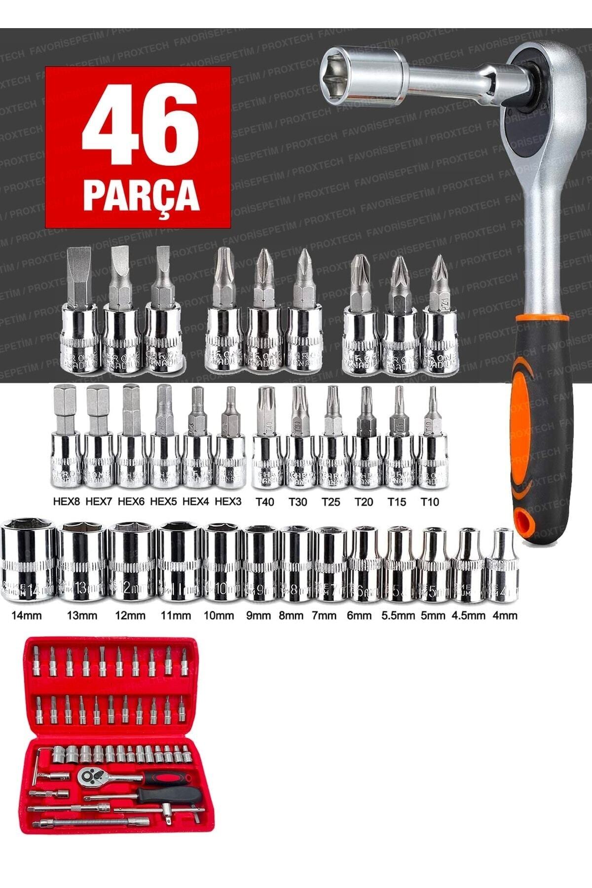 58 Parça 46mini Lokma Takımı Otomatik Cırcırlı 1/4" 12 Parça Kombine Açık Ağız-yıldız Anahtar Takım