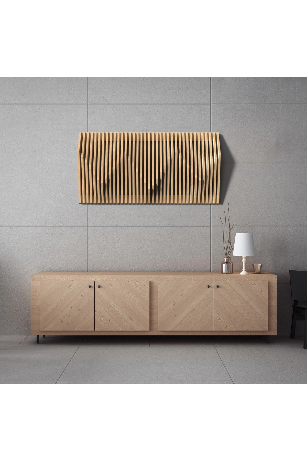 Dıamond-siyah Ahşap Dekoratif Duvar Ürünü