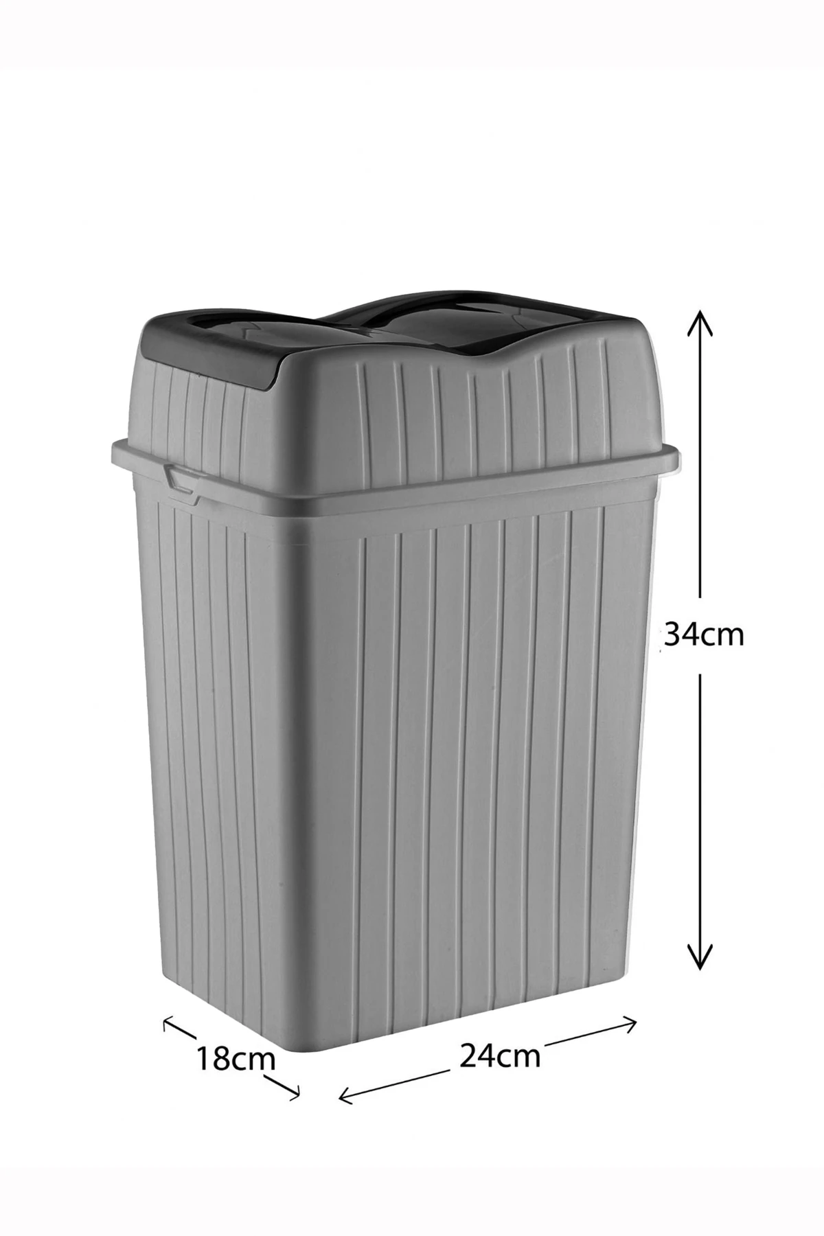 3'lü Çift Kapaklı Slim Çöp Kovası - Dekoratif Ev Ofis Banyo & Mutfak Düzenleyici Çöp Kutusu 5-10-22L