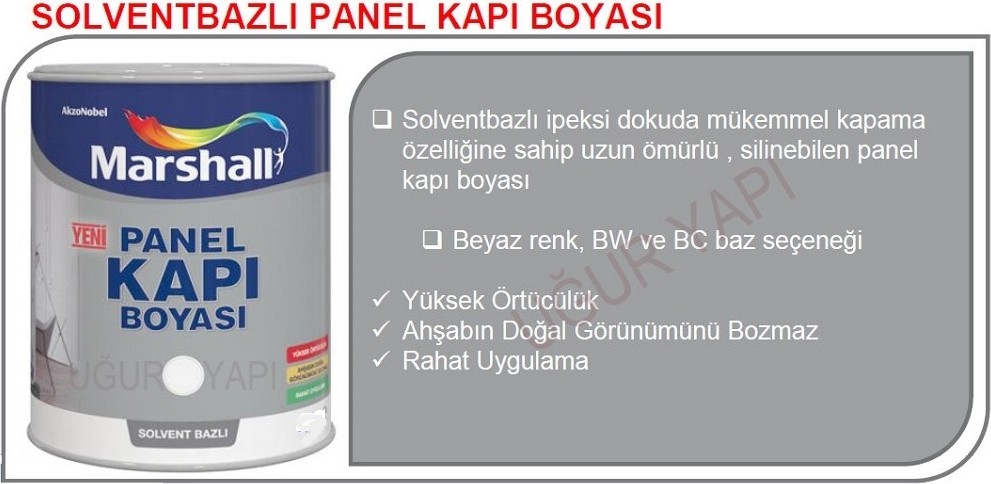 •  Solvent (Tiner) Bazlı Amerikan Panel Kapı Boyası 1 Lt –6 Parça Set - DAMLA SAKIZI