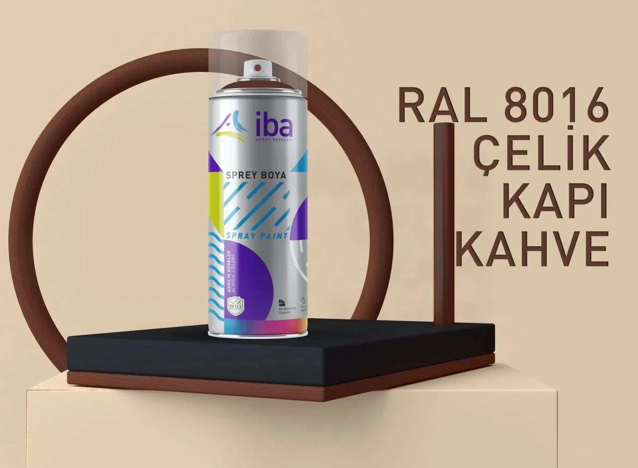 Akrilik Sprey Boya 400 ml Çelik Kapı Kahve ( Ral 8016 )