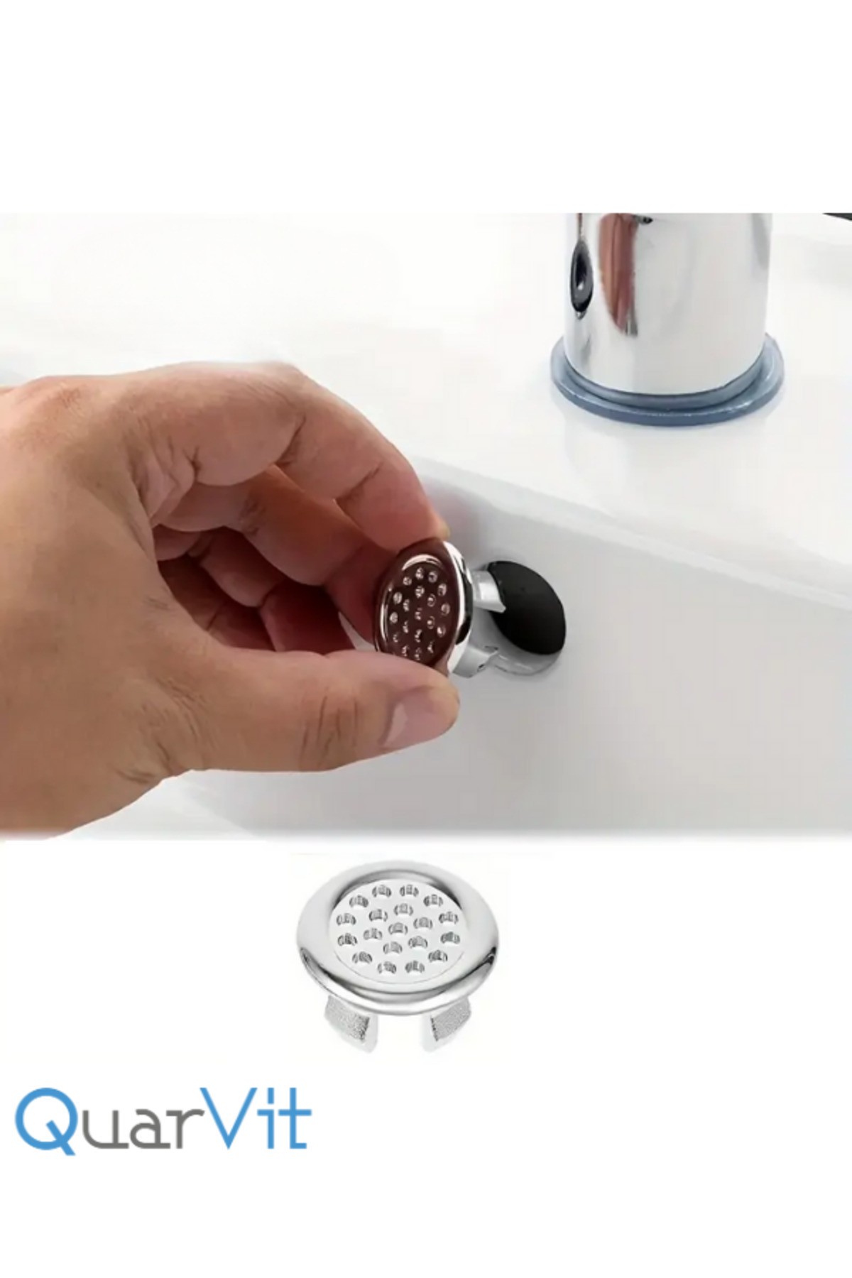 ABS Plastik Yuvarlak Krom Delikli Lavabo Yüzüğü (Kapağı) Halkası