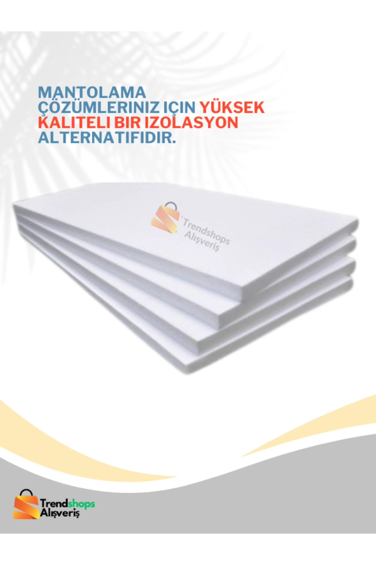 TSA-(3 ADET) 3CM 50X100CM Eps Strafor Köpük Isı Yalıtım Levhası 22 Dns