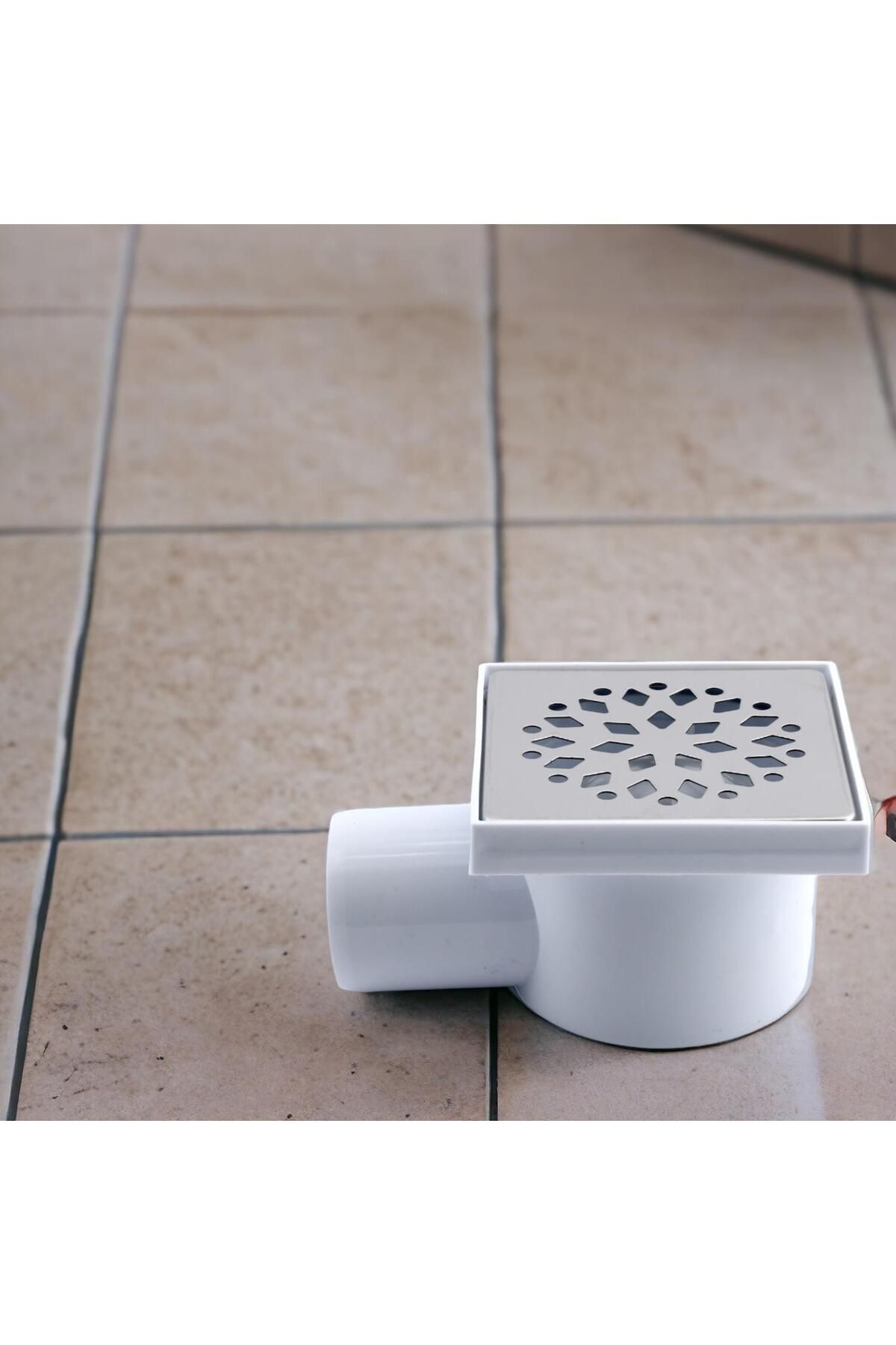 Metal Plastik Yer Süzgeci Banyo Izgara Lavabo Pis Su Gideri Kapak Yandan Çıkışlı Yer Sifon 50 mm