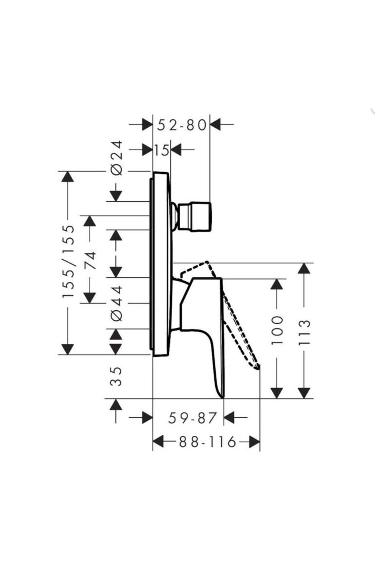 HG Talis® E Tek kollu banyo bataryası ankastre - 71745670