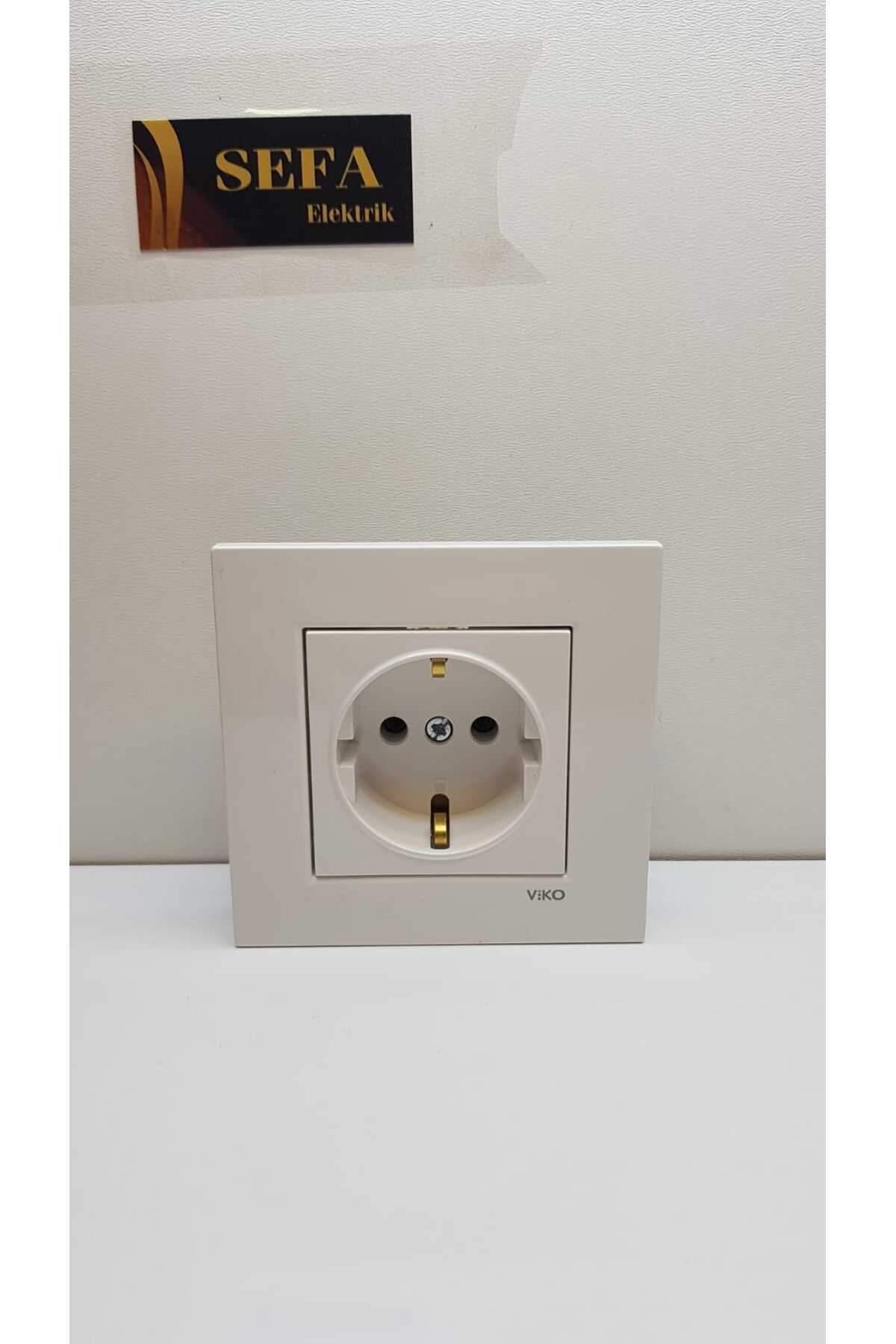 TOPRAKLI PRİZ ÇERÇEVELİ BEYAZ  KARRE SERİSİ