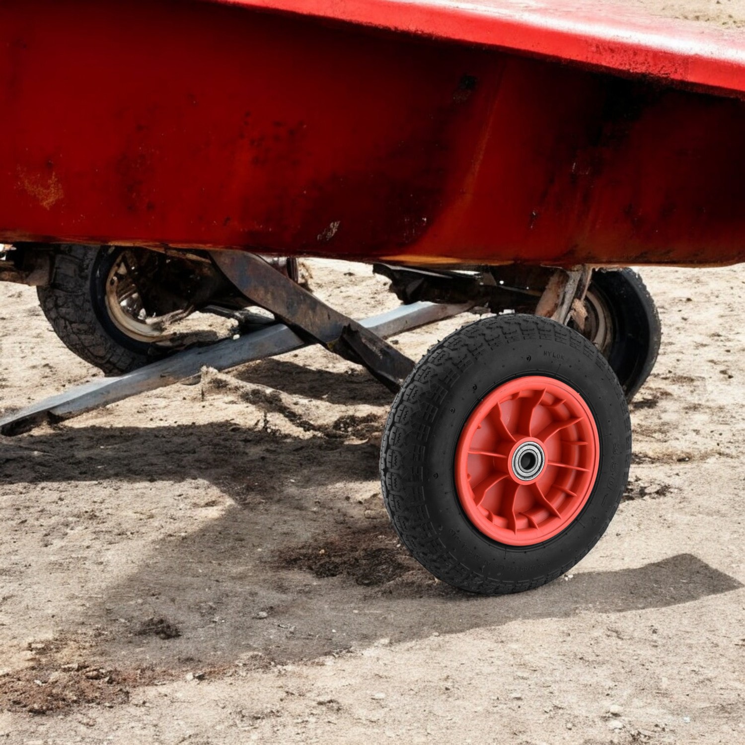Plastik Jantlı Yük Taşıma Tekeri El Arabası Bilyeli Rulmanlı Havalı Şambrelli 350X70 mm Tekerlek